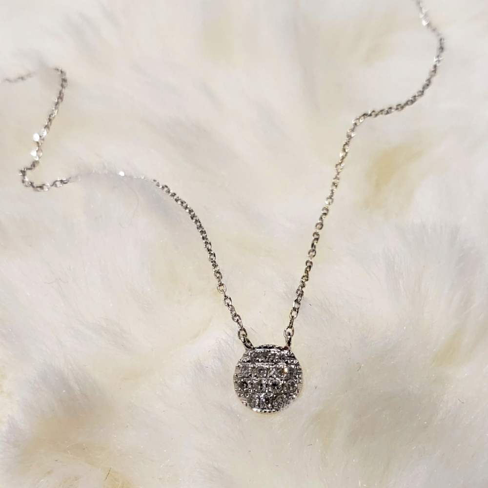 14k Lauren Joy Mini Disc Diamond Necklace